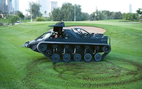 Richard Hammond driving a tank in Dubai - Credit: Amazon Prime Video