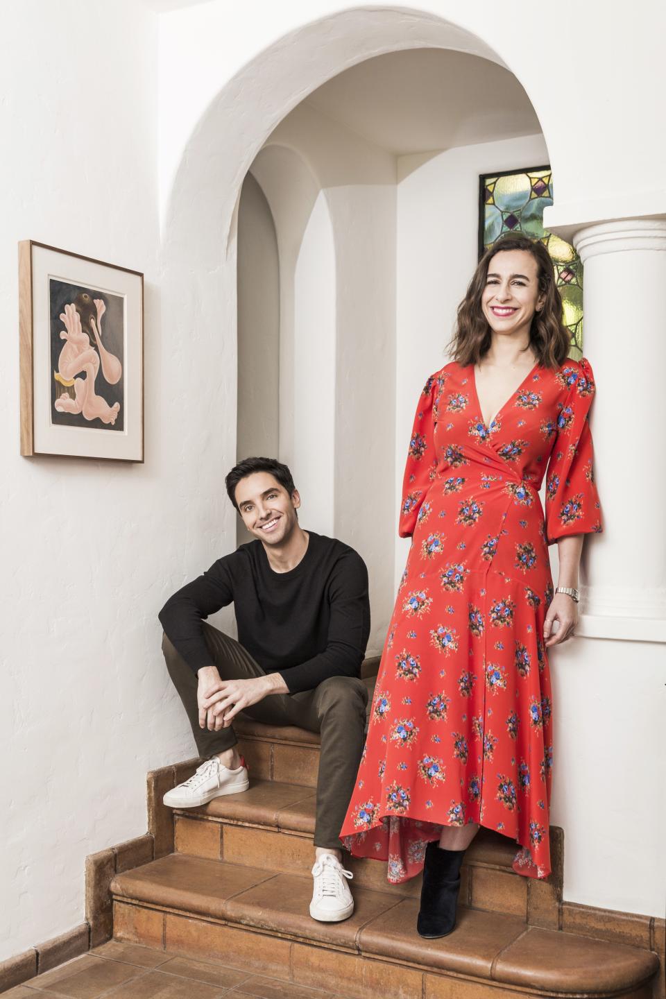 Downs and Aniello met at an improv comedy class in their early 20s and soon discovered they both had an ingrained love of all things interior design thanks to parents who were antiques-obsessed.