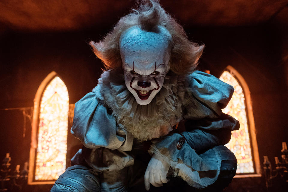 Bill Skarsgard as Pennywise in 'It: Chapter One' (Photo: Brooke Palmer/© Warner Bros. /Courtesy Everett Collection)