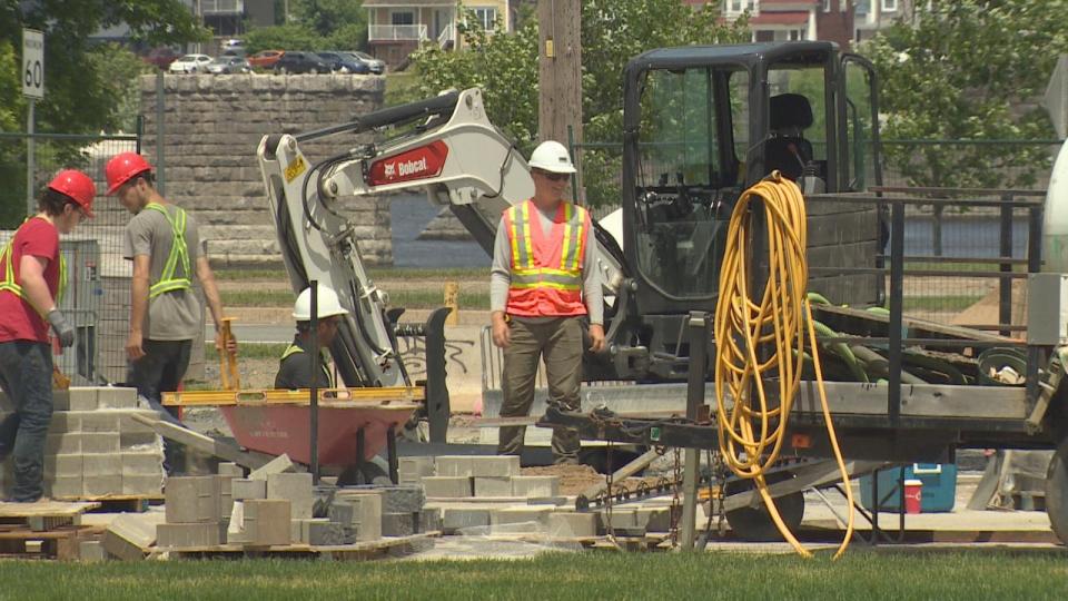 Construction is ongoing at the Officers Square in preparations for the 2024 Garrison Fest and Canada Day celebrations.
