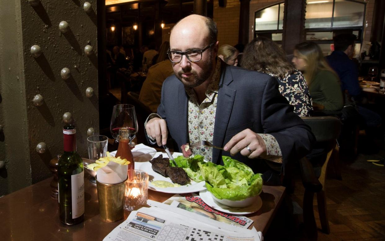 Covent Garden is full of couples and groups, but James Hall isn't alone in eating out alone - Jeff Gilbert