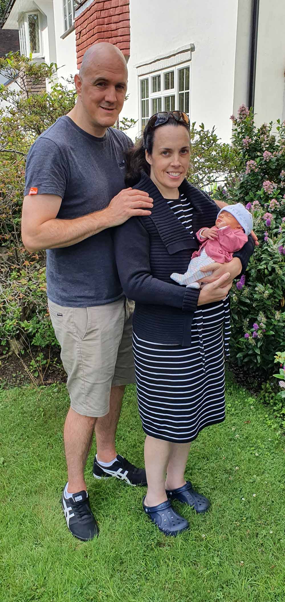 Emma Davis with husband Rob and baby daughter Willow Grace. (PA Real Life)