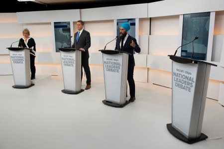 Party leaders begin a debate hosted by Macleans/Citytv in Toronto