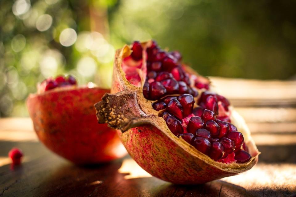 <p>With up to three times as many antioxidants as red wine or green tea, pomegranate is a powerful fruit with a history of healing (it was used to fight intestinal worms as far back as 3500 BC!). Fight <strong>inflammation and help protect cells from damage</strong> by adding seeds or juice to smoothies. </p><p><em>—Carrie Baldwin-Sayre, N.D., associate dean of clinical education at National University of Natural Medicine</em></p>