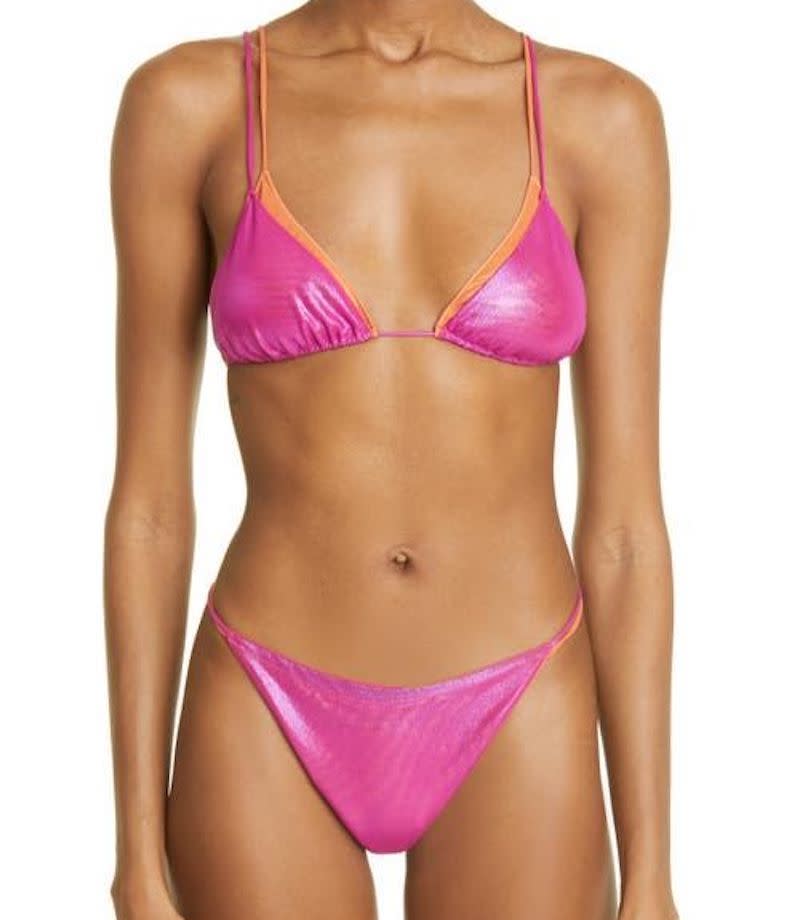 Layered Lamé Swimsuit