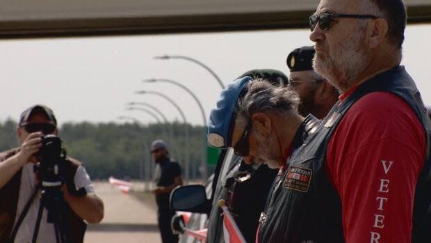 The documentary recreated Ontario's Highway of Heroes with actors on stretches of Anthony Henday Drive. (John Shypitka/CBC - image credit)