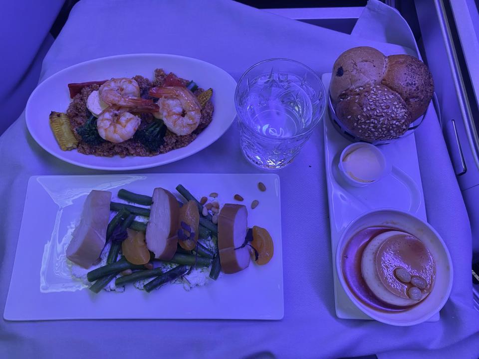 A light meal served on British Airways Business Class Club Suite, Paul Oswell, "Review with photos of British Airways' Business Class Club Suite"