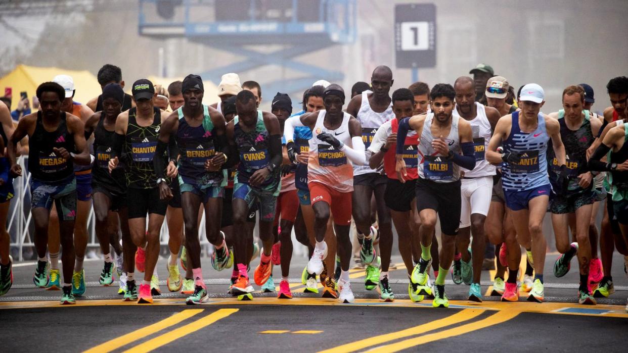 men's pro elite field at the boston marathon 2023