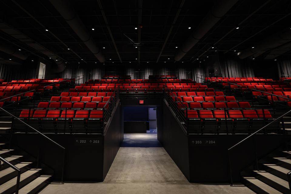 The red chairs are for general admission tickets.