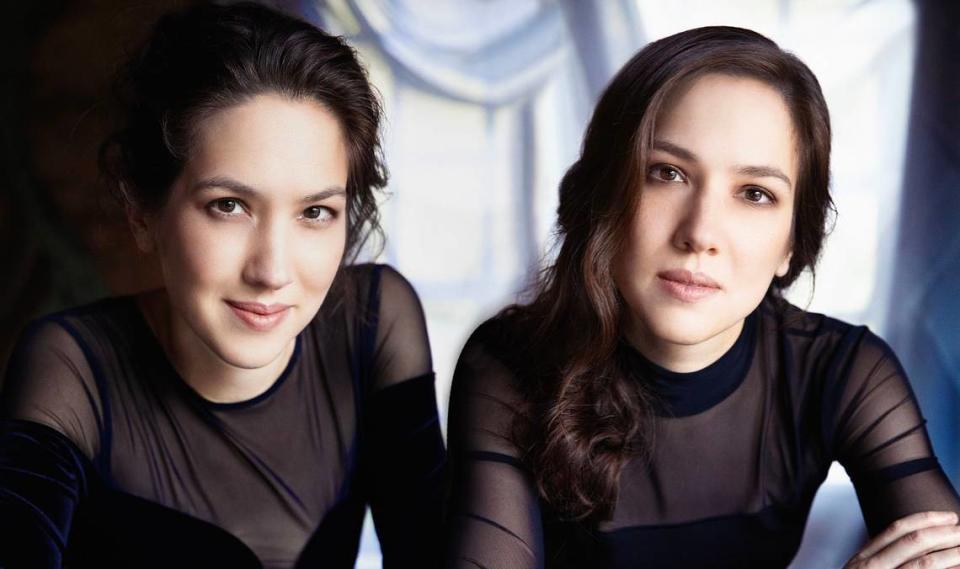 Twin sister pianists Christina and Michelle Naughton will perform works by Mozart, Mendelssohn and contemporary American composers.