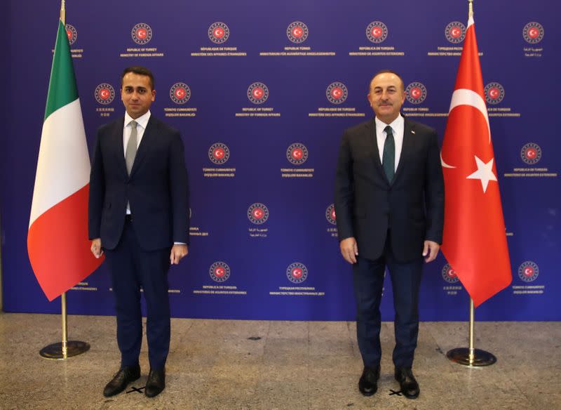 Turkish FM Cavusoglu meets with his Italian counterpart Di Maio in Ankara