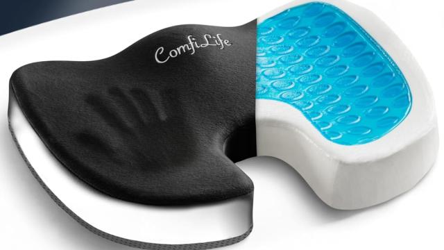 Blue ComfiLife Memory Foam Gel Enhanced Seat Cushion