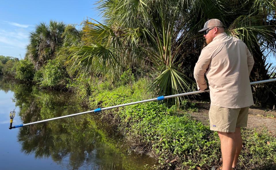At the Caloosahatchee Creeks Preserve, Codty Pierce found the most polluted water of the sites he sampled, with 60 times the amount of fecal bacteria than what would close a beach.