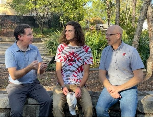 UGA ecologist Andy Davis, left, undergraduate student Christian Deneka and forestry and natural resources professor Nate Nibbelink worked on a study that examined a possible difference in two populations of monarch butterflies in North America.