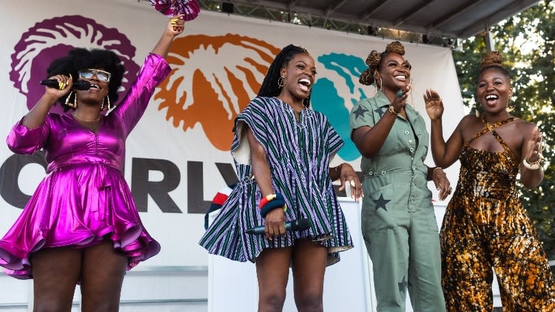 CURLFEST founders (from left) Simone Mair, Melody Henderson, Charisse Higgins and Gia Lowe. (Photo: Vonecia Carswell)