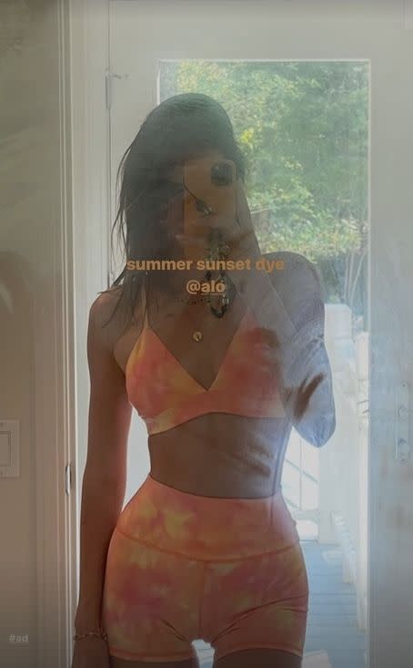 PSA Kendall Jenner s Summery Orange Tie Dye Sports Bra Is Just 54