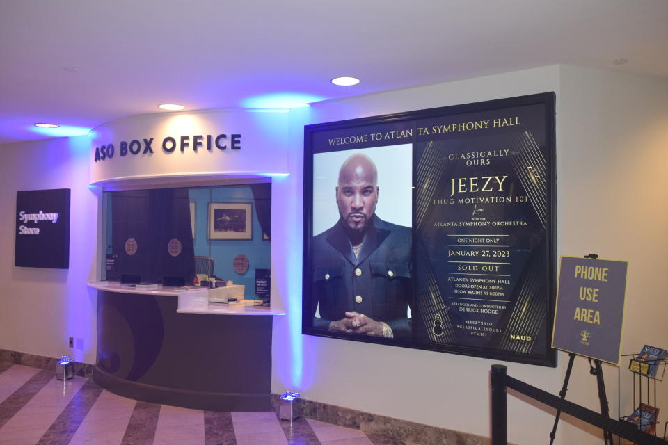 The lobby at Jeezy's 'Let's Get It: Thug Motivation 101' concert at Atlanta Symphony Hall.