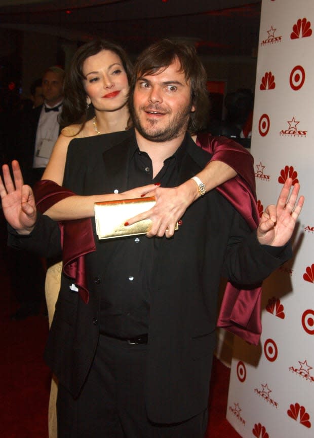 Laura Kightlinger and Jack Black during 61st Annual Golden Globe - Access Hollywood Post Party Sponsored by NBC and Target at Beverly Hilton in Beverly Hills, California<p><a href="https://www.gettyimages.com/detail/130189629" rel="nofollow noopener" target="_blank" data-ylk="slk:Amy Graves/Getty Images;elm:context_link;itc:0;sec:content-canvas" class="link ">Amy Graves/Getty Images</a></p>