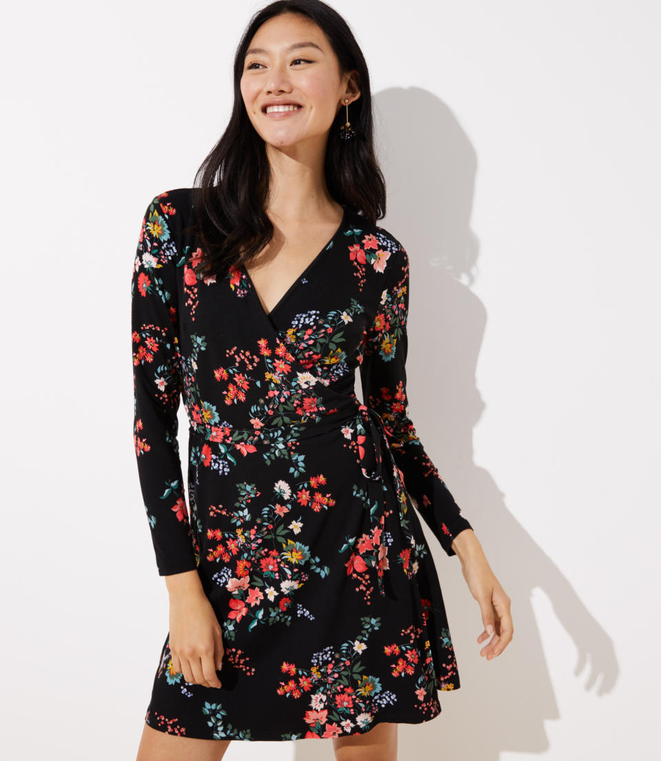 Loft Floral Wrap Dress. (Photo: Loft)