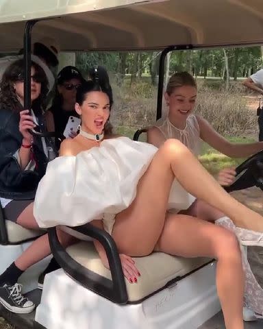 <p>Kendall Jenner Instagram</p> Kendall Jenner and Gigi Hadid ride a golf buggy during "Le Chouchou" Jacquemus' Fashion Show in Paris