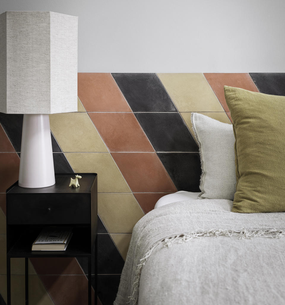 Bedroom trends diagonal stripe headboard