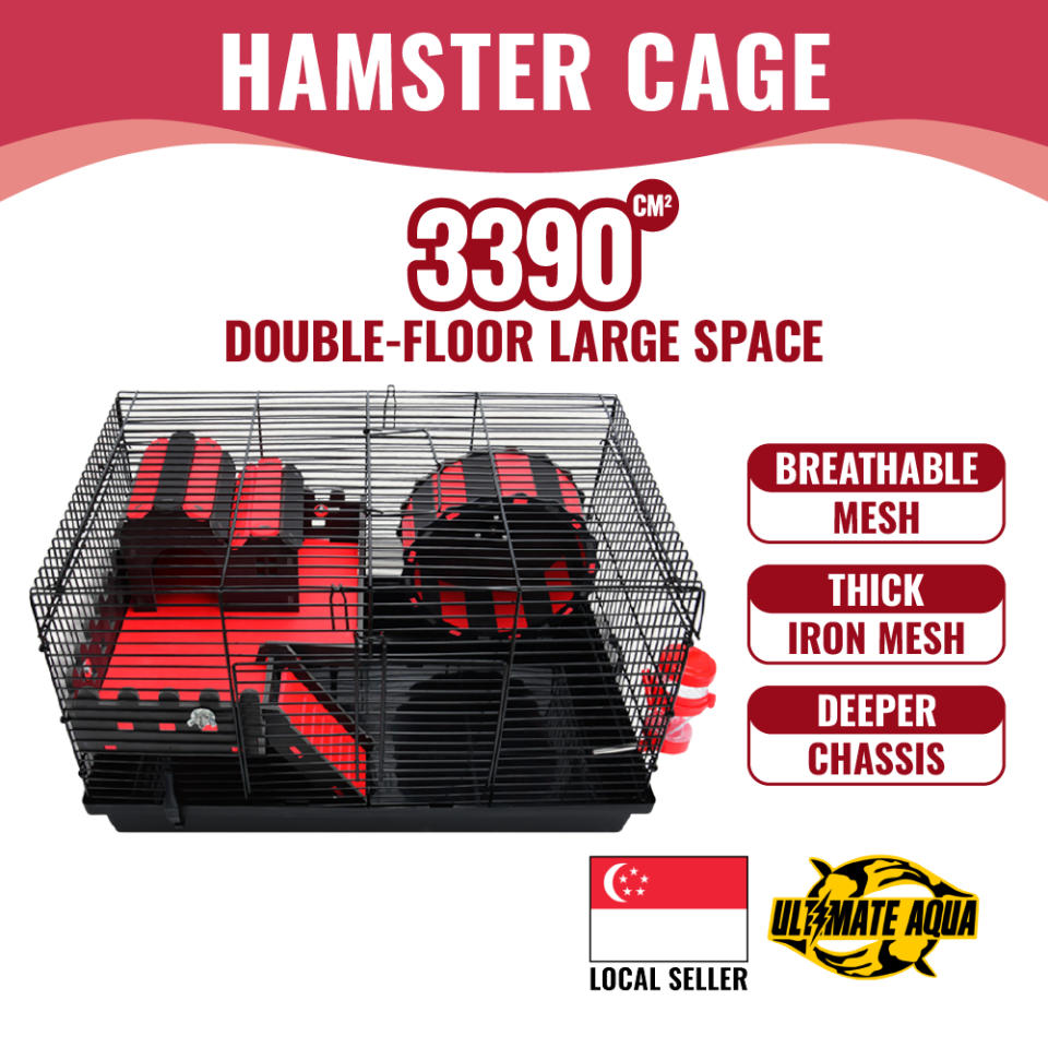 YEE Hamster Safety Iron Cage, Easily Remove Odour, Bite Resistant, Cage With Hamster Accessories. (Photo: Shopee SG)