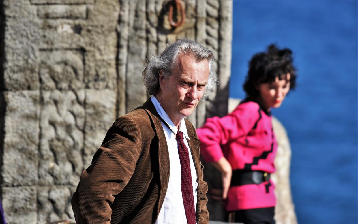 Stephen Tompkinson and Jessica Johnson stare out at the sea as they appear in Educating Rita - Lynn Batten