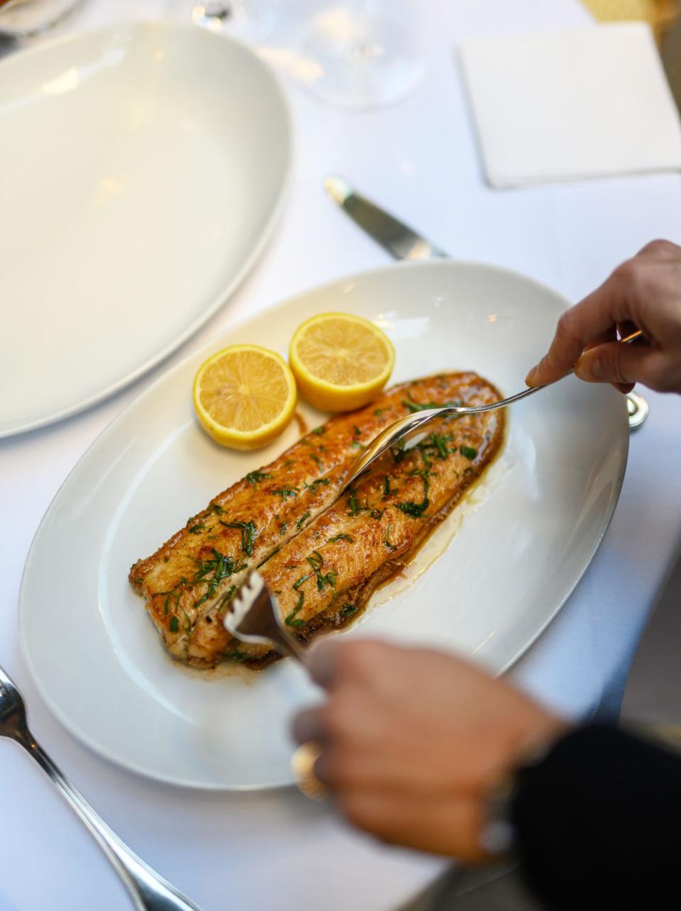 Dover sole for two is served Friday nights at Le Bilboquet.