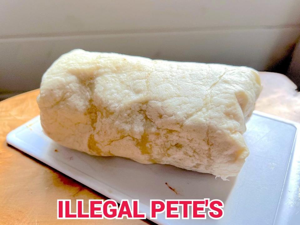 The unwrapped Illegal Pete's burrito.