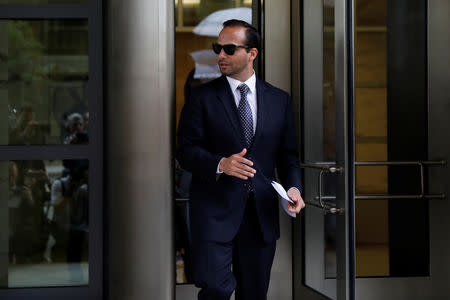 Former Trump campaign aide George Papadopoulos exits U.S. District Court after his sentencing hearing, in Washington, U.S., September 7, 2018. REUTERS/Yuri Gripas