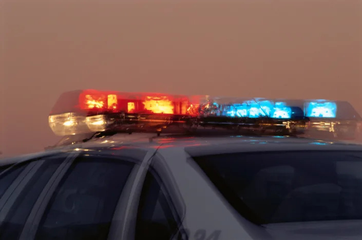 Light Bar on Police Car - stock photo