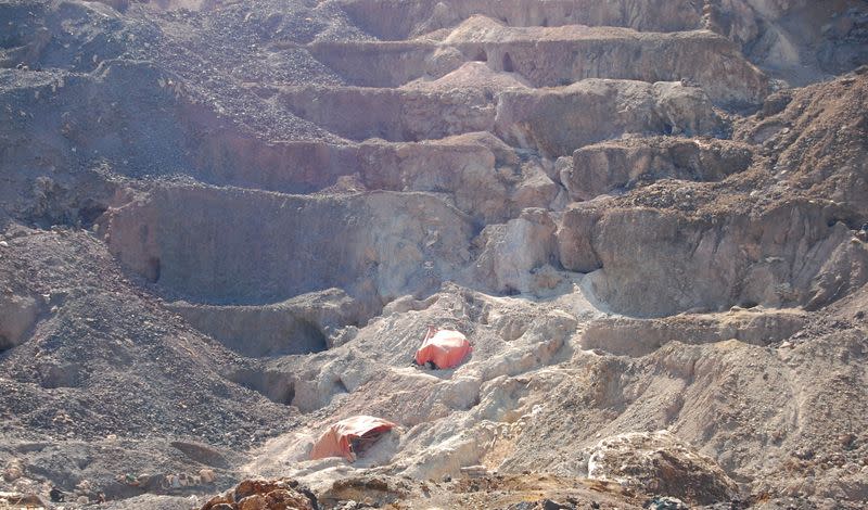 FILE PHOTO: A part of the Tilwizembe, a former industrial copper-cobalt mine now occupied by artisanal miners, is seen outside of Kolwezi, the capital city of Lualaba Province in the south of the Democratic Republic of the Congo