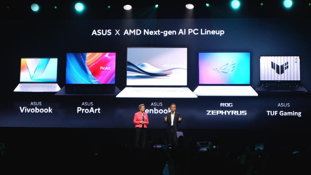  A photo of the AMD keynote speech at Computex 2024, with AMD and Asus CEOs on stage. 