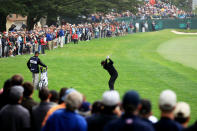 Bubba Watson hits his approach shot on the tenth hole during the first round of the 112th U.S. Open at The Olympic Club on June 14, 2012 in San Francisco, California. (Photo by David Cannon/Getty Images)
