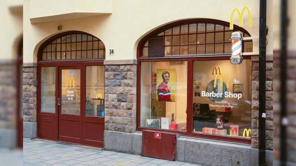 Golden M理髮店開設於瑞典首都斯德哥爾摩。（翻攝瑞典麥當勞官網）