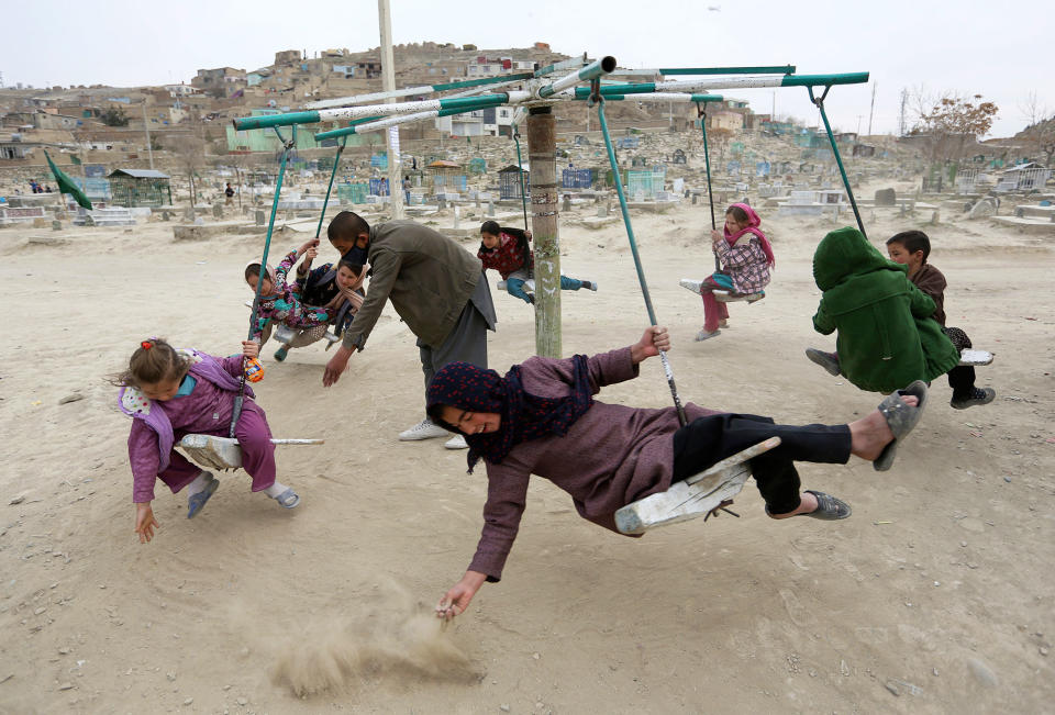Kids play in Kabul