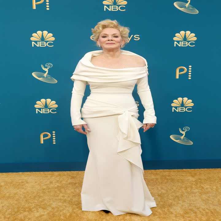 Jean Smart in a white gown