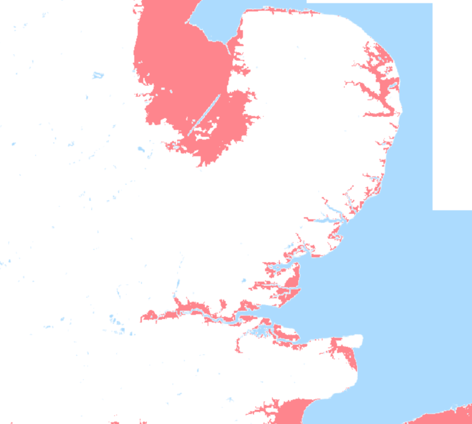 Coastal erosion maps show the areas most at risk around the UK. (Climate Central)