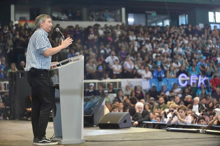 Máximo Kirchner, esta tarde en el microestadio de Ferro Carril Oeste