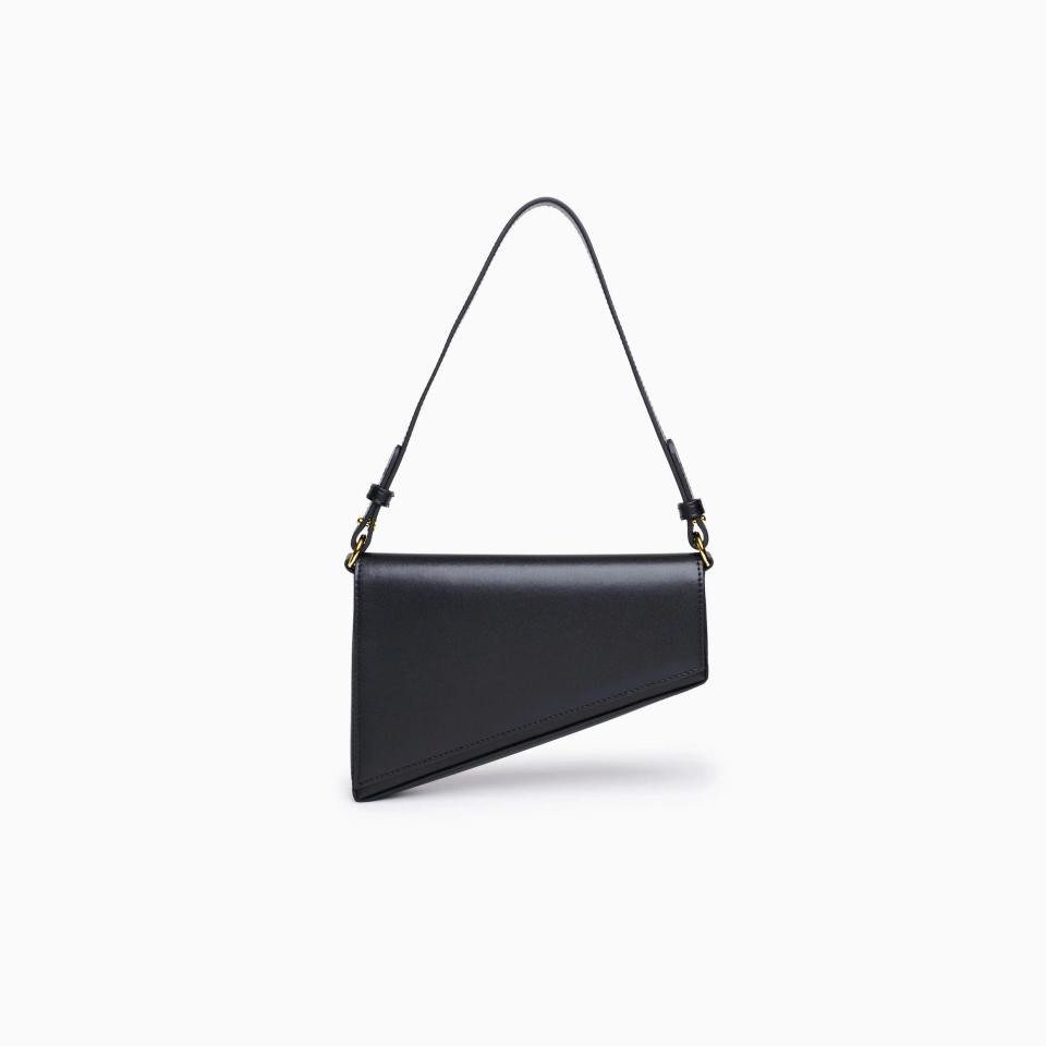 black asymmetrical aupen purse