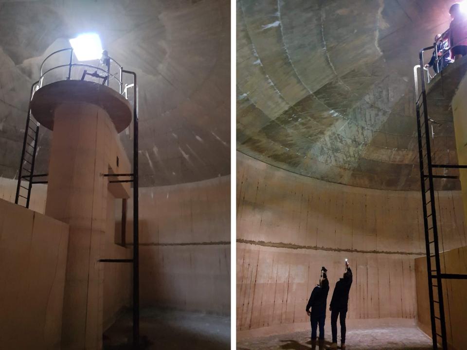 How the interiors of the water tower looked like when Hunt first bought it.