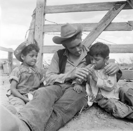 MARFA, TX - July 1955: Actor James Dean on the set of the movie "Giant" in July 1955 in Marfa, Texas. (Photo by Richard C. Miller/Donaldson Collection/Getty Images)