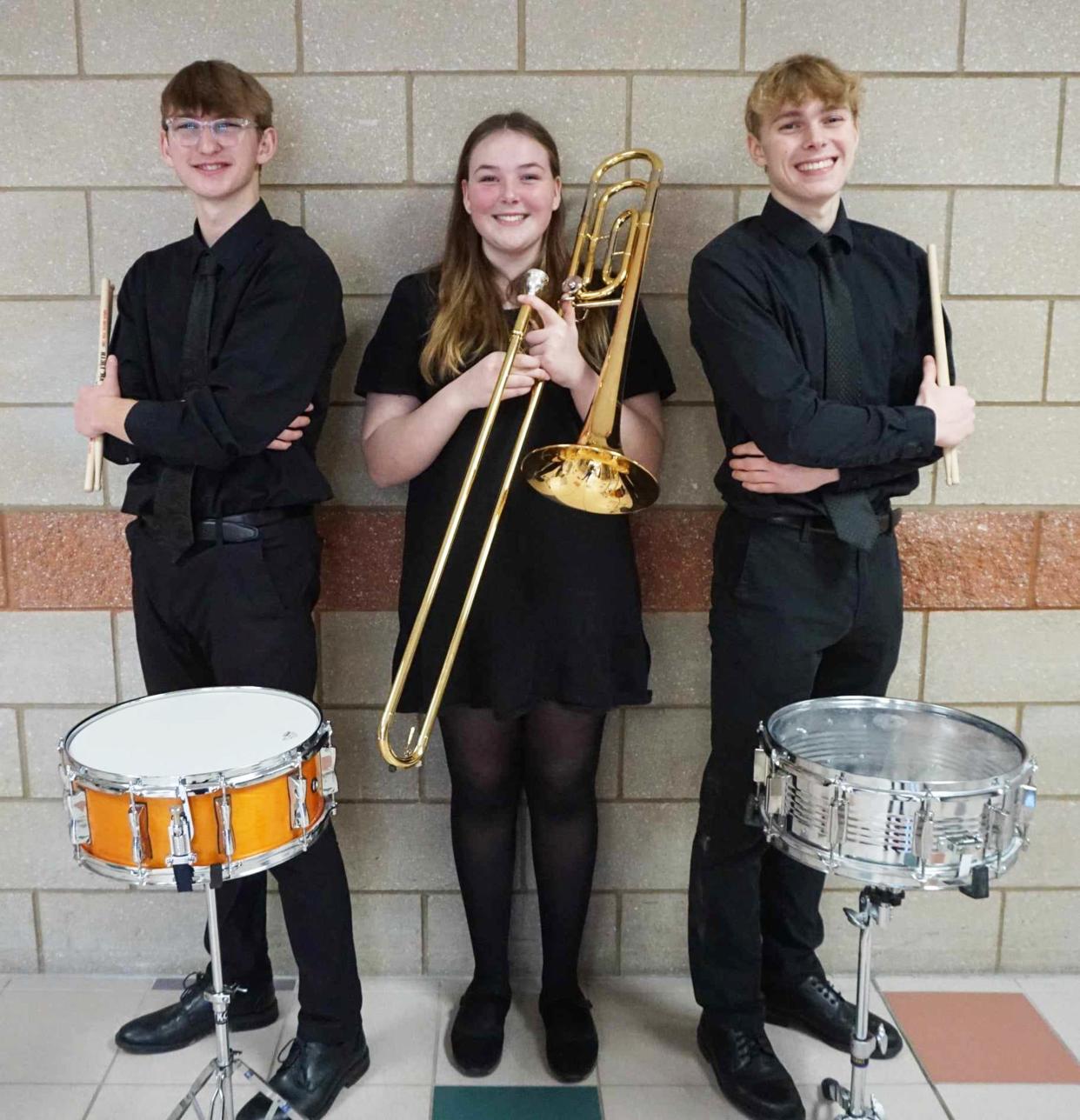 Ellsworth students Calista Hoeksema, Patrick Puroll and Jürgen Griswold auditioned and landed a spot in this year’s Lions of Michigan All-State Band.