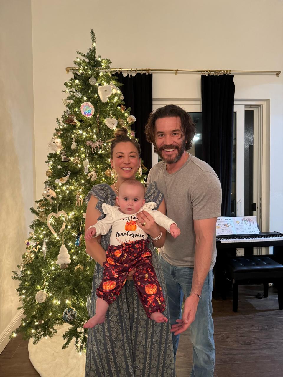 Kaley Cuoco and her partner, actor Tom Pelphrey, enjoy their daughter Matilda's first holiday season.