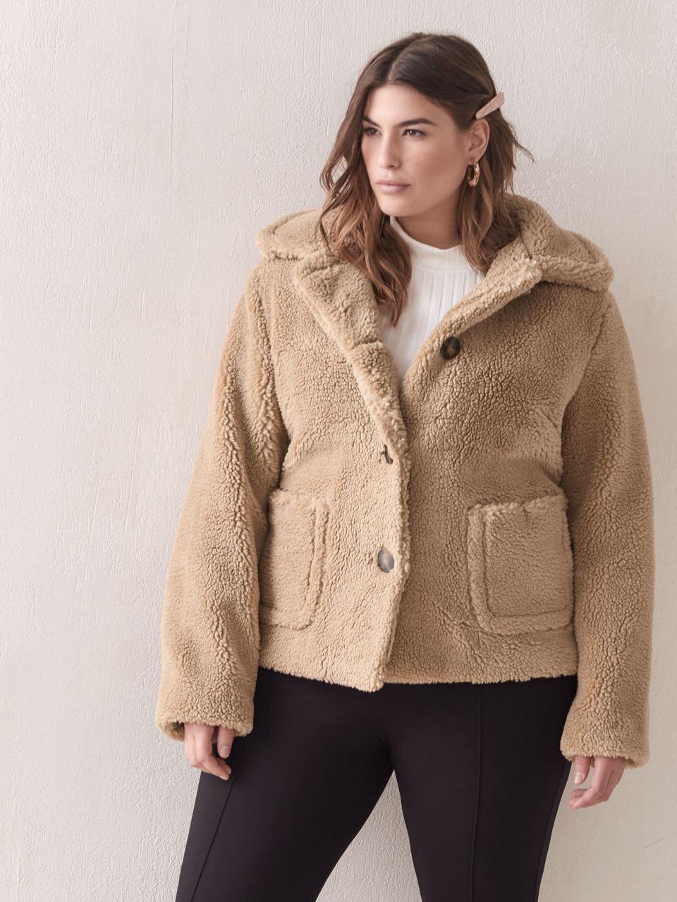 Button-Down Sherpa Coat