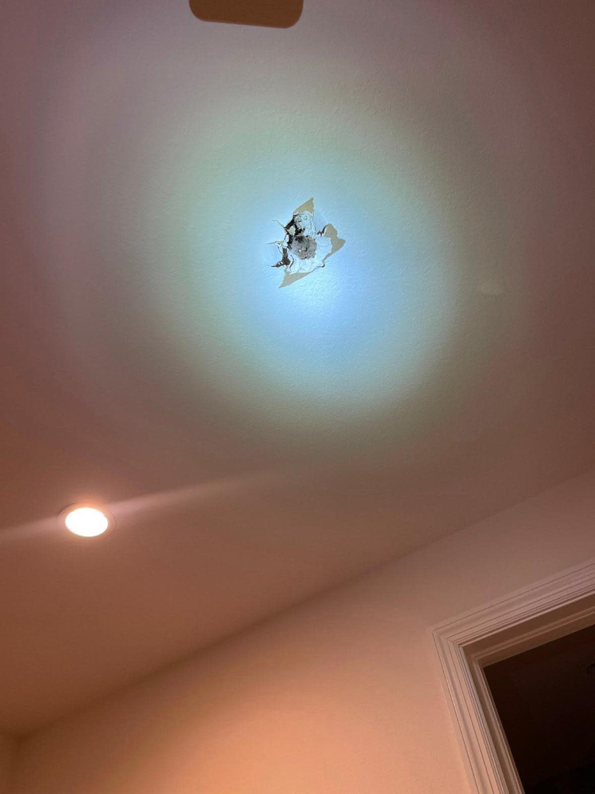 PHOTO: Alejandro Otero, a homeowner in Naples, Florida, shares photos of the alleged space object that crashed through his home. (Alejandro Otero)