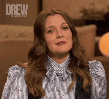 Drew Barrymore nodding in approval