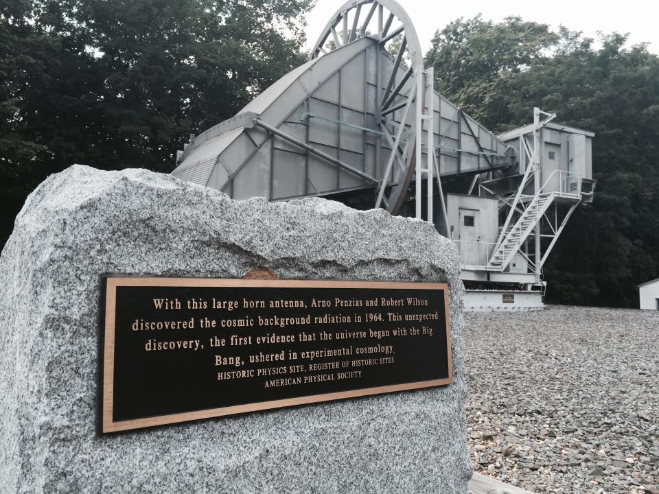 The Horn antenna at the old Bell Labs building on Crawford Hill in Holmdel, used to provide the first evidence that the universe was created in a cataclysmic explosion called the Big Bang.