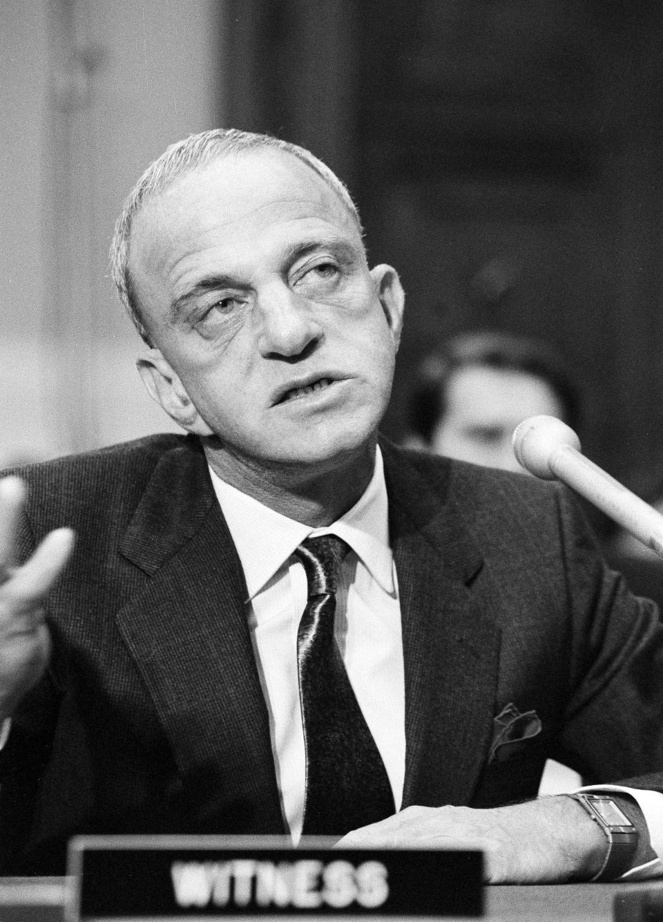 New York attorney Roy Cohn, appearing as a witness before a House Judiciary subcommittee in Washington in 1982.