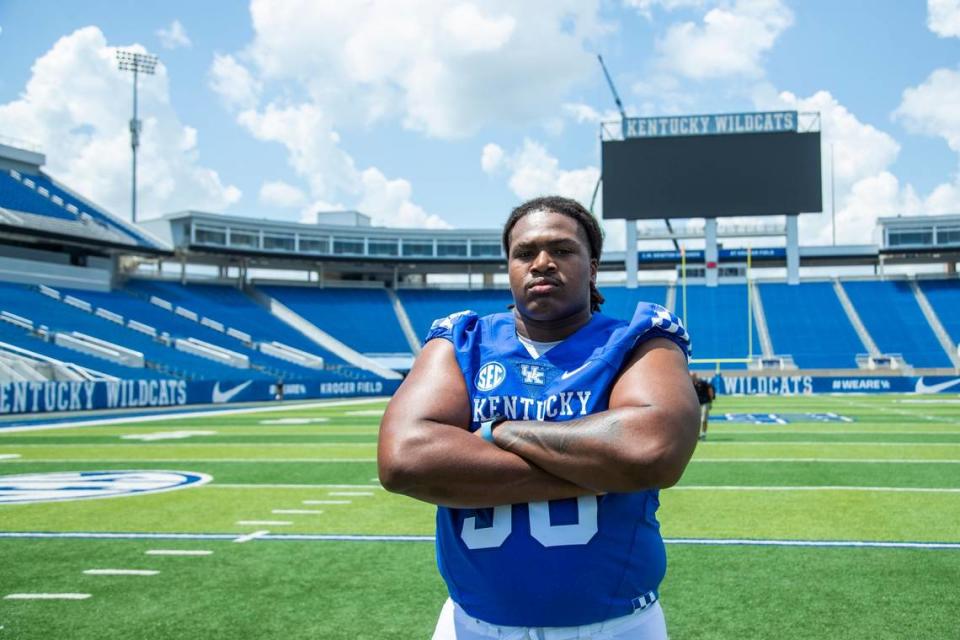 Offensive tackle Deondre Buford played in 12 games with two starts for Kentucky football last season before transferring to Cincinnati.